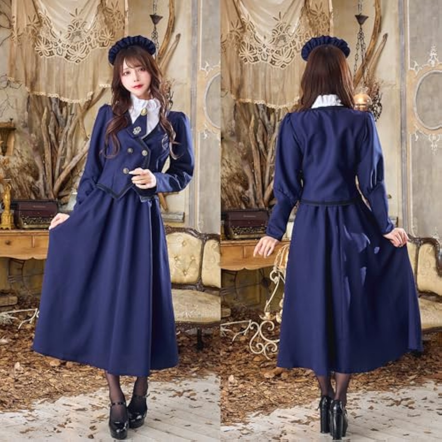 クリアストーン(Clearstone) コスプレ ハロウィン ホテルメイド レディース M ブルー 詳細画像4