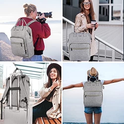 17-inch-Laptop-Backpack-for-Women-Extra-Large-Travel-Backpack-With-USB-Charging-Port-Anti-Theft-Procket-Water-Resistant-Airline-Approved-Carry-on-Bag-College-Backpack-Purse-School-Bookbag-Grey
