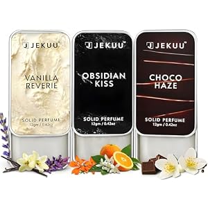 Solid Perfume for Men & Women (Pack of 3) 12g | Long-Lasting Alcohol-Free Fragrance Balm | Pocket Perfume, Mini Perfume, Travel Perfume | Unisex Scent | Gift Set for Him & Her