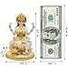 alikiki Indian Goddess Meditation Lakshmi Figurine - 5.7”H Marble Look Murti Laxmi Idol Statue for Home Office Temple Mandir Pooja Item Puja Decor Diwali Gifts Indian Spiritual Decor Gift