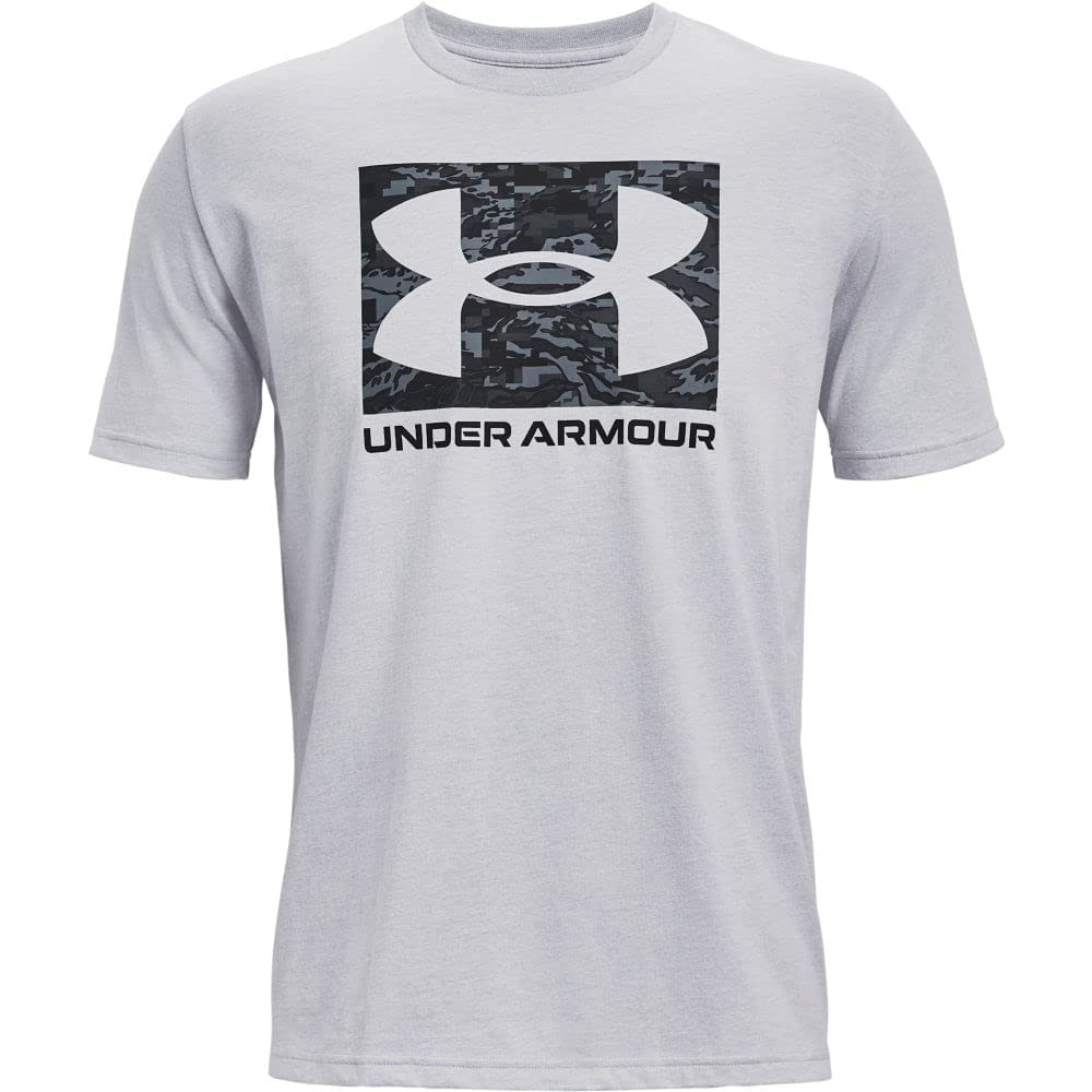 Under Armour Men's Camo Box Logo Short-Sleeve T-Shirt, Mod Gray Light Heather (011)/Black, X-Large
