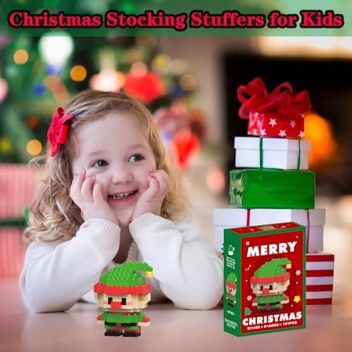 Image of Christmas Elf Building Micro Blocks Set Compatible with Lego Christmas Advent Calendar 2026 Stacking New Toys Holiday Present Box New Year Xmas Gifts for Kids and Adults (Elf)