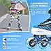 ECOO Adjustable Inline Skates Boys and Girls with Light up Wheels，Roller Skates for Kids Ages 4-12, Teen Skates for Beginner Outdoor and Indoor (Blue, Large-Youth（3-6 US）)