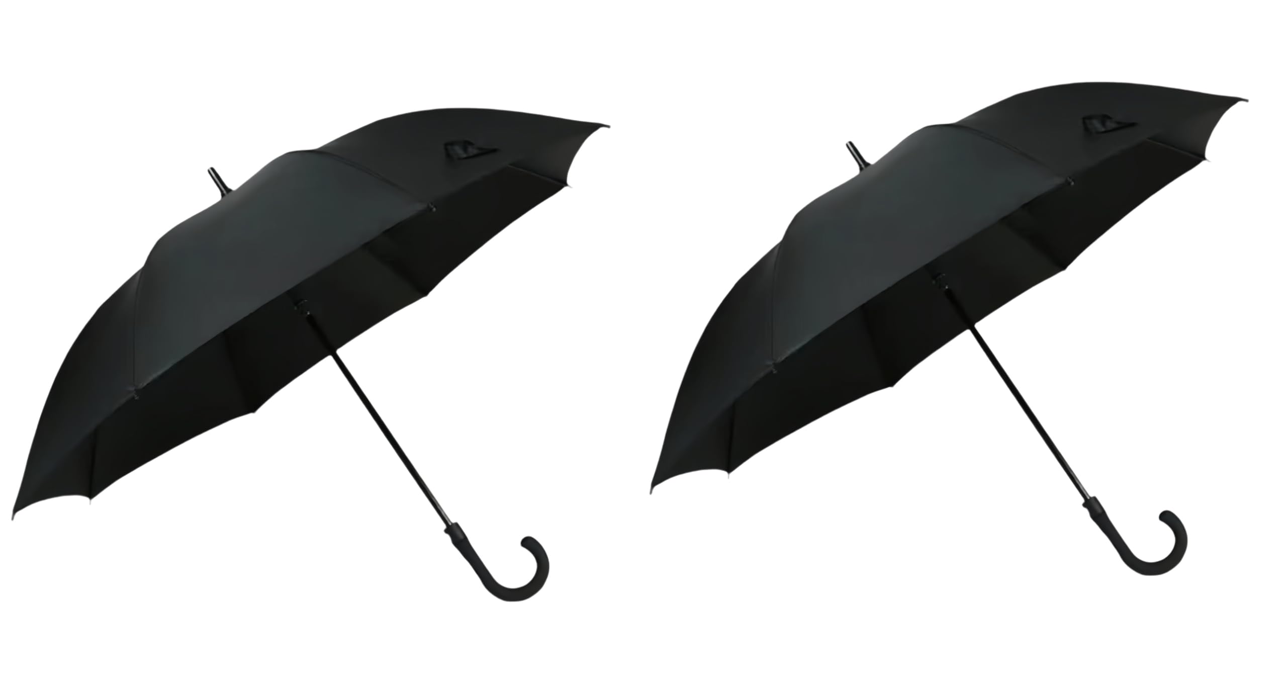Gadgetking Men's Black Large Umbrella Classic Automatic Open With Crook Handle Hook Wedding Brolly Walking Brolly Gents Ladies Gents Wo Strong Rain Auto Strong (2 X Large Hook Handle)