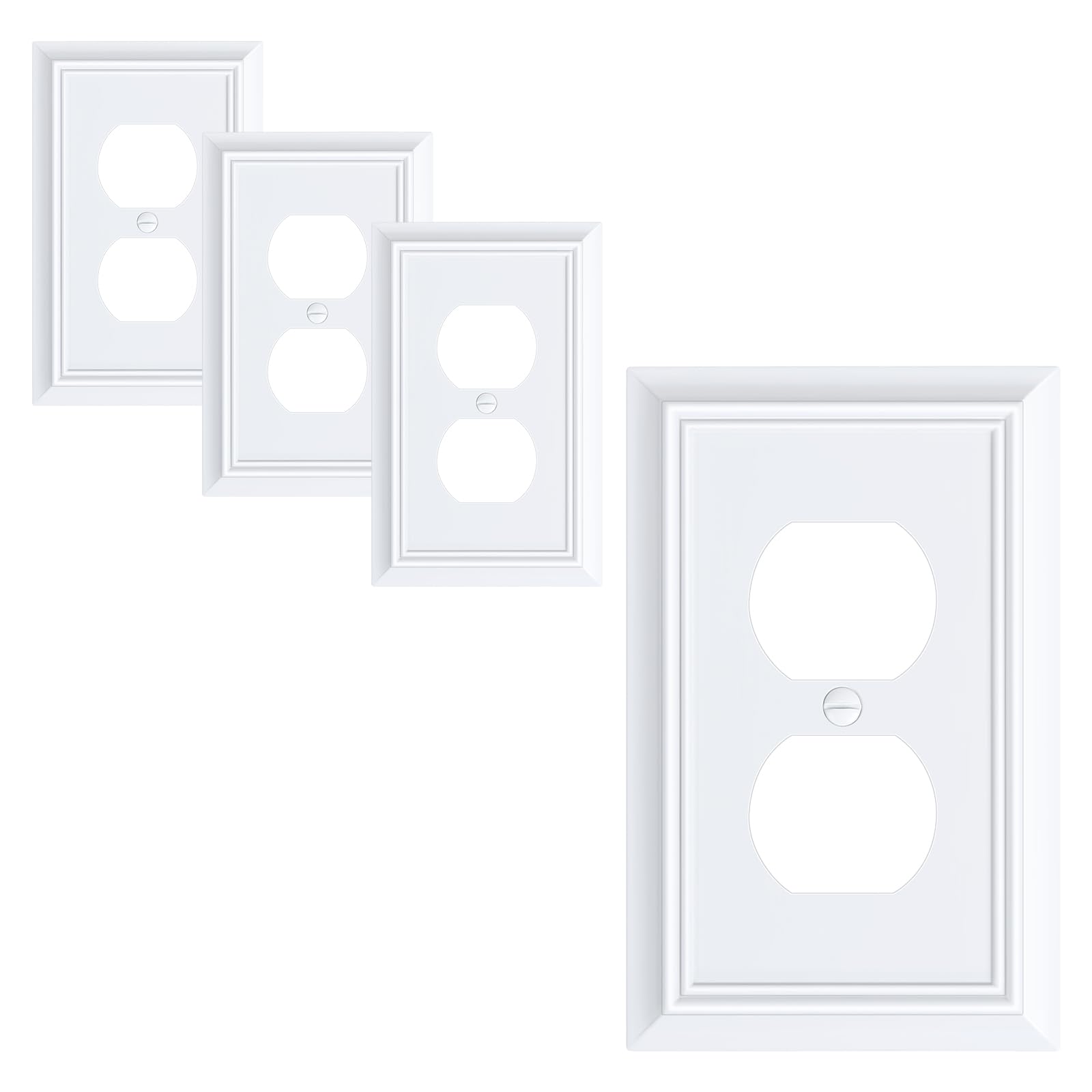 Photo 1 of 4-Pack Natural Bamboo Fiber Duplex Outlet Cover Plate?Decorative Wall Plate