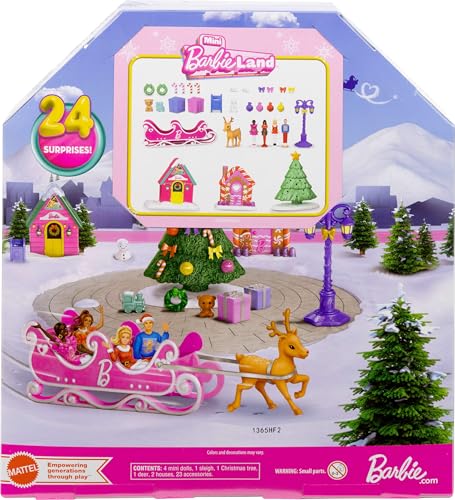 Barbie Mini Land Calendario de Adviento con muñecas de 1.5 pulg miniatura 6