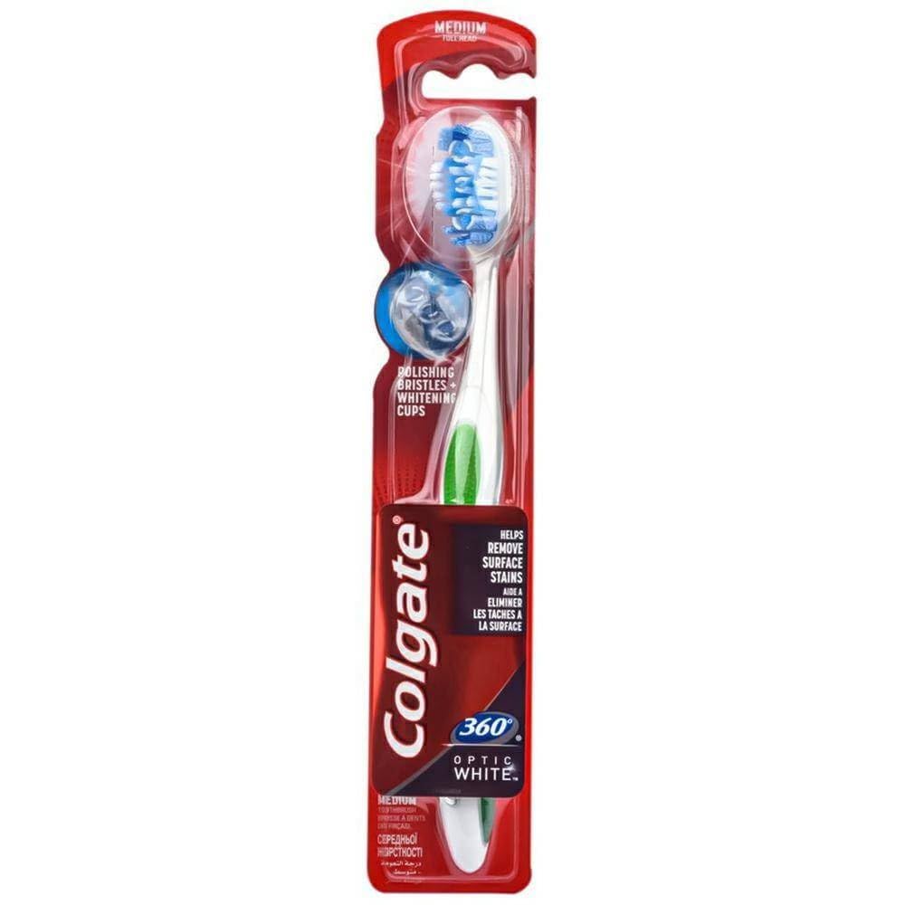 360 Optic White MEDIUM Full Head Manual Toothbrush x 3 items