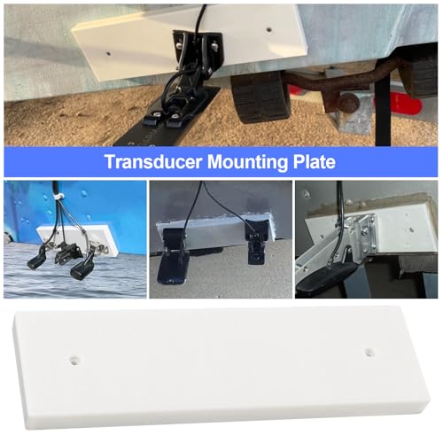 Ahuliao Boat Transducer Mounting Plate Transom Saver Mount Board Stern Saver Mounting Block Marine Transducer Mounting Bracket for Fish Finder & Sonar 12" X 3.5" X 0.75" - White
