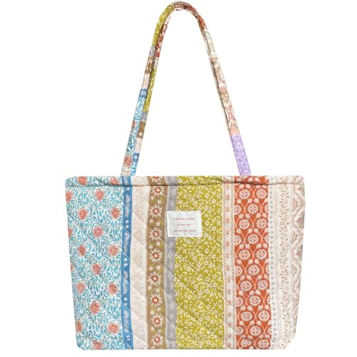 Image of Sunwel Fashion Top Zipper Floral Quilted Bag Small Tote Bag for Women