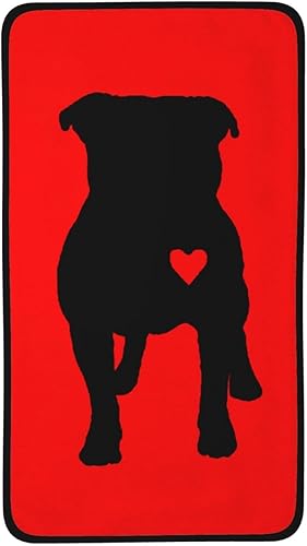 Ovbflc Pitbull Hear Coral Velvet Absorbent Towel Soft Bathroom Decorative Towel Suitable for Hotel Spa Gym Powder Room Towel 16x28in