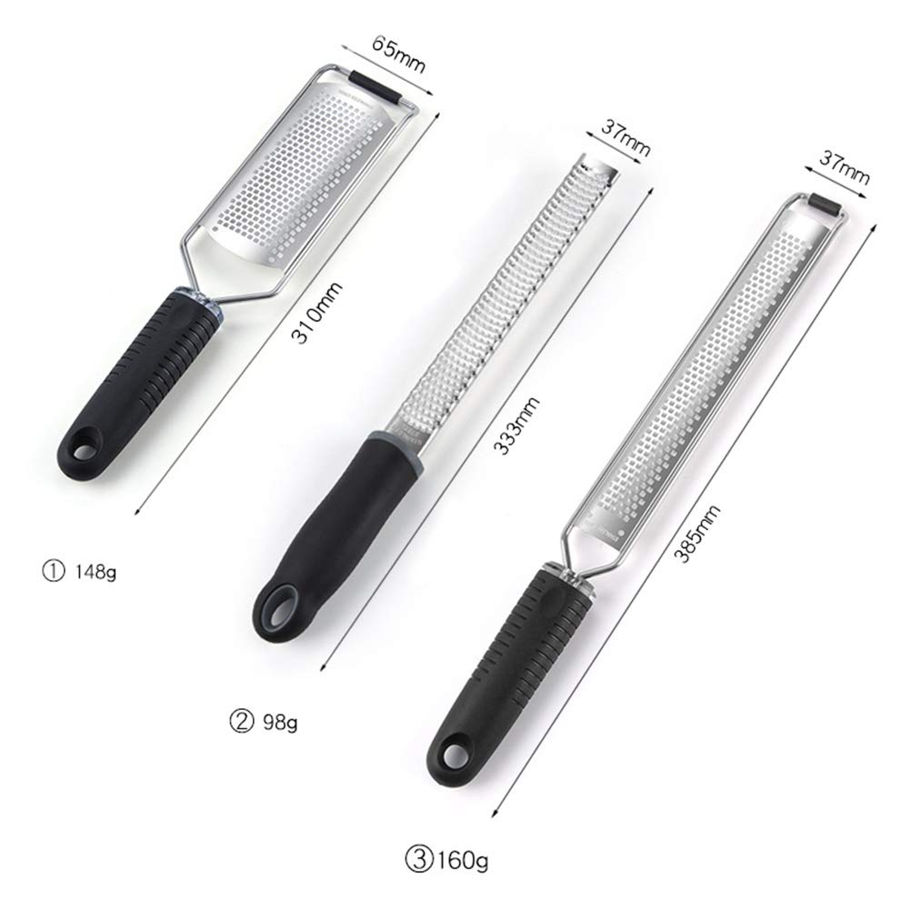 ArinkO Trio de zesteurs Pratiques en Acier Inoxydable pour la Cuisine – Parfait pour Le Zeste de Fromage, de Chocolat et d'agrumes – Ensemble de 3 pièces
