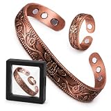 JOVYTH Bracciale Magnetico in Rame, per Uomo e Donna, Regolabile Bracciale di Rame, Regalo per Festività, Anniversari e Compleanni