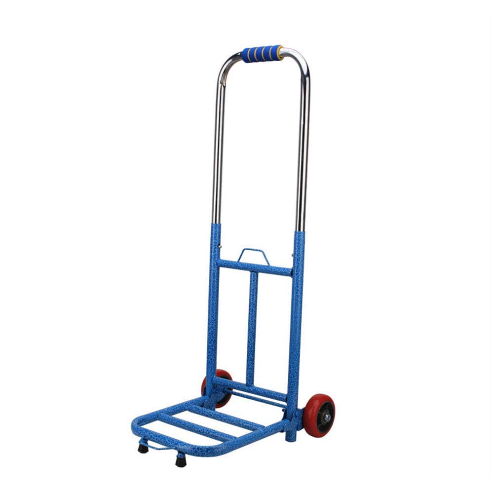 Handwagen aus Edelstahl, 2 Räder, tragbarer Einkaufswagen, Teleskop-Ziehwagen, ideal für Lebensmittel- und Schönheitsprodukte