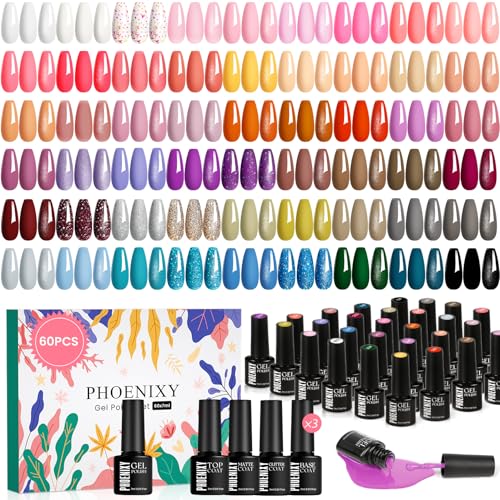 60Pcs Esmaltes Semipermanentes para Uñas