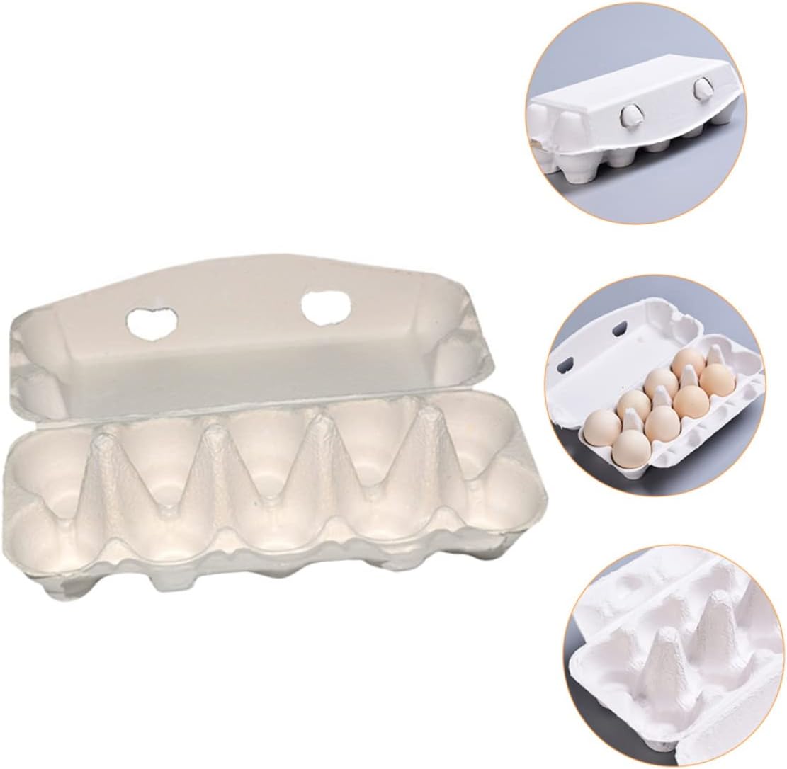 Egg Trays Packaging Box Set 10 Compartment Lightweight Stackable Egg Boxes