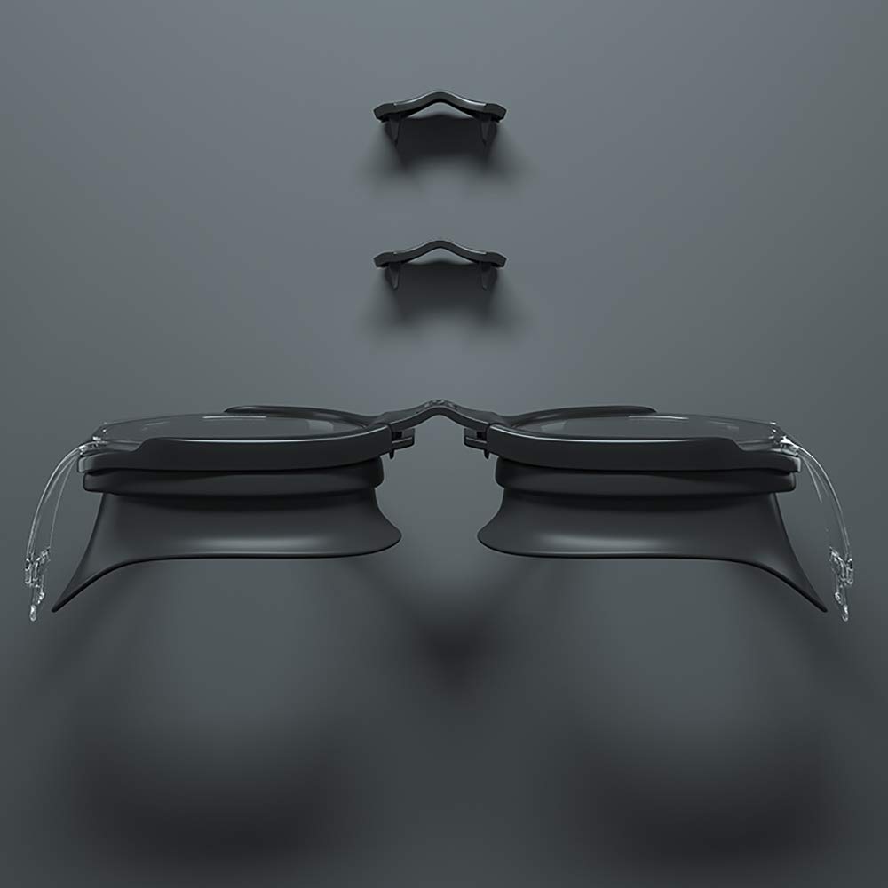 Occhiali da Snorkeling per Adulti e Bambini Nessuna Perdita Antiappannamento Protezione UV Occhialini da Nuoto Ponte nasale in Silicone Morbido Nero