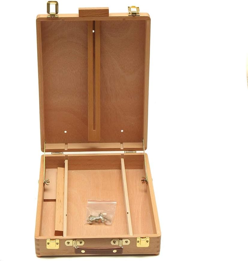 WHBNYXQSG(売店) 一体型木箱付きイーゼル アート ドローイング ペインティング テーブルボックス 油絵 スーツケース デス