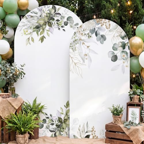 Mindsoft Sage Floral Arch Backdrop Set
