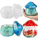 ISSEVE Jars Resin Molds, Mushroom Jars Silicone Molds with Lid, Resin Jar Silicone Molds for Storage
