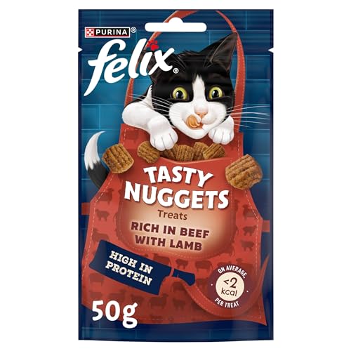 FELIX Tasty Nuggets Adult Cat Treats with beef and lamb 8x50g