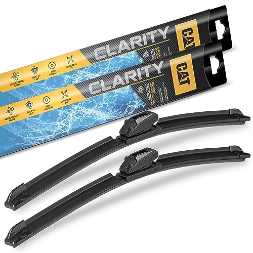 CAT C2.0 Wiper Blades (2-Pack), Front or Rear Wiper Blades for Cars SUVs Trucks, Direct OEM Replacement, Heavy Duty Streak-Free All Seasons Silent Crystal Clear Easy Installation - 24" + 22" by CAT - Used condition - US$8.73