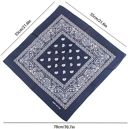 Bandanas,22 Pack Cotton Paisley Print Head Wrap Headwear Bandanas for Men Women,Multifunctional22*22 Inch Cotton Cowboy Wristband Headband for Head Cycling Hair