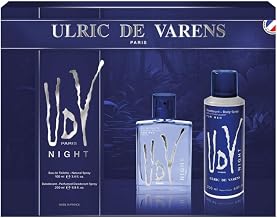 ULRIC DE VARENS - UDV Night Men's Perfume Set - Eau de Toilette 100 ml + Deodorant Spray 200 ml - Oriental Fruity Fern - Made in France