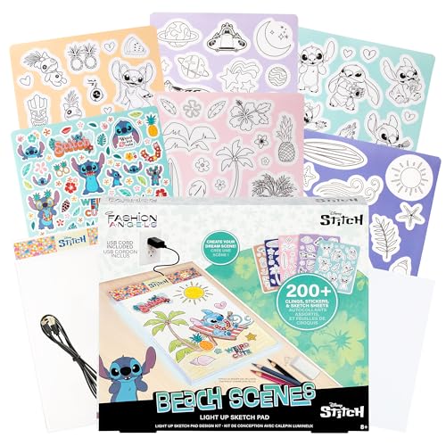 Fashion Angels Disney Stitch Beach Scenes Light Up Sketchpad, Design Kit with Illuminated Tracing Pad, 5 Reusable Vinyl Clings & More, for Kids Ages 8+ by Fashion Angels - Image 2