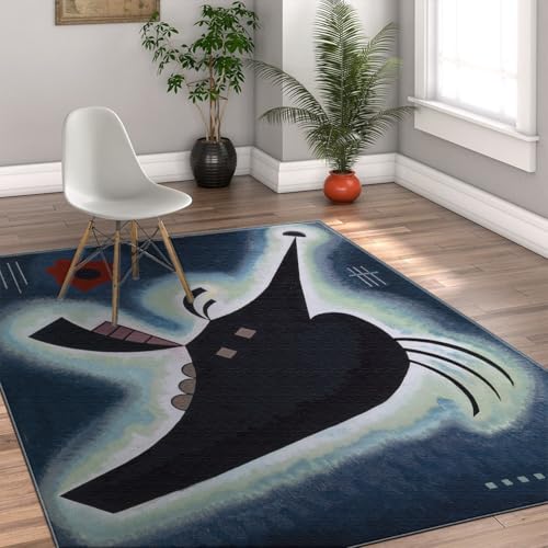 Carpette lavable en machine tapis bleu de cuisine robuste