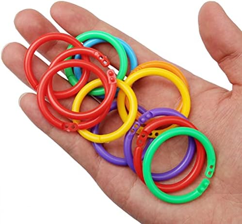 50 Pcs Plastic Binder Ring, Loose Leaf Ring Book Rings for Index Cards Study Card Notebook Photo Album Scrapbook (28mm/1.1inch)
