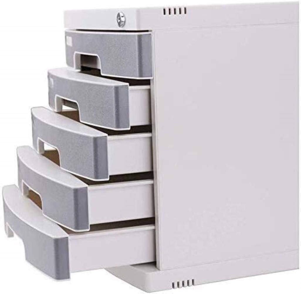 Schedario Schedario Schedario con Serratura a 5 Ripiani Cassetto Superiore Scatola di archiviazione Dati Scatola Dati Scatole di archiviazione