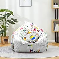 FANSU Copertura per Poltrona Sacco Puff Poltrona Senza Riempimento, Pouf Poltrona con Zip, Poltrona a Sacco Pigro Poltrona per Adulti e Bambini ( 70x80cm,Nebulosa Verde Nera