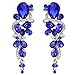 BriLove Women's Bohemian Boho Crystal Wedding Bridal Multiple Teardrop Chandelier Long Dangle Earrings Gold-Tone Royal Blue Sapphire Color