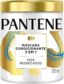 Máscara Pantene Pro-Vitaminas 3 em 1 Condicionante Com Óleo De Argan Para Fios Ressecados 550ml