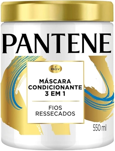 Máscara Pantene Pro-Vitaminas 3 em 1 Condicionante Com Óleo De Argan Para Fios Ressecados 550ml