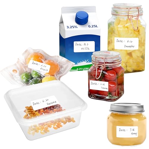 300 Removable Blank Food Labels, Water/Oil/Tear Resistant with Perforation Line for Freezer Food Containers Jars Pantry Organization (Each Measures 1” x 2”) - Thumbnail 6