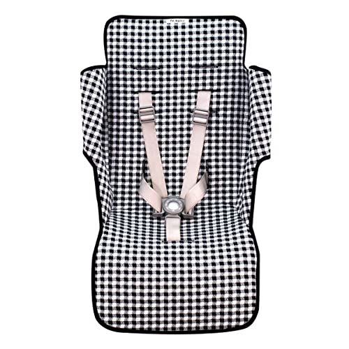 JYOKO Kids Colchoneta para Silla de Paseo Compatible con Maclaren Quest, Techno, Triumph, XT, 100% Algodón (Vichy)