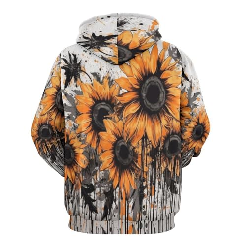 Pull sweat à capuche orange à manches longues pour look urbain décontracté