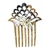 Marycrafts Light Shade Lotus Flower Buffalo Horn 7 Prongs Hair Fork, Hair Side Comb, Hair Pin, Hair Accessory Toy Handmade