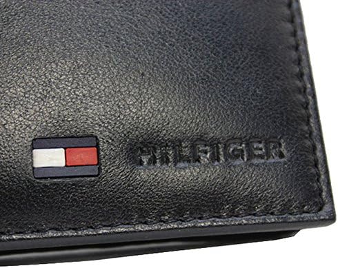 TOMMY HILFIGER(トミーヒルフィガー) レザー 財布 ユニセックスデザイン 二つ折り 小銭入れあり 31TL25X020 ブラック サイズ　約10.8ｃｍｘ8.8ｃｍ [並行輸入品]
