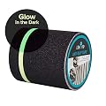 Anti Slip Traction Tape with Glow in Dark Green Stripe, 6 Inch x 33 Foot - Best Grip, Friction, Abrasive Adhesive for Stairs, Tread Step, Indoor, Outdoor, Black (6" x 33')