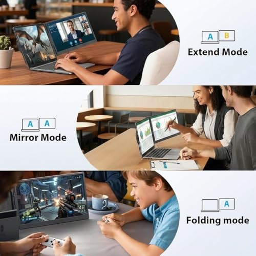 Image of Leudaich Laptop Screen Extender, 14 inch FHD 1080P IPS Laptop Monitor Extender Dual Screen, Portable Monitor for Laptops 13-16 inch with USB-C /HDMI Port, Plug & Play for Windows /Mac /Android
