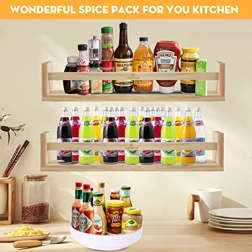 Lightotos 3 Pack Nursery Book Shelves 16.5 Inch Shelf Organizer, Floating Wall Bookshelf For Home Décor (Natural Wood) #TOP4