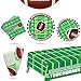 Football Theme Decoration Party Supplies Pack for 25 People, Includes 25 Dinner Plates, 25 Small Plates, 25Napkins, 25 Cups &1 Football Tablecloth- Perfect for Football Party Games or Birthday Party