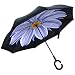 Inverted Umbrella, Opret Windproof Reverse Folding Double Layer C Umbrella Self-Standing Inside Out Umbrella Hands Free For Women and Men