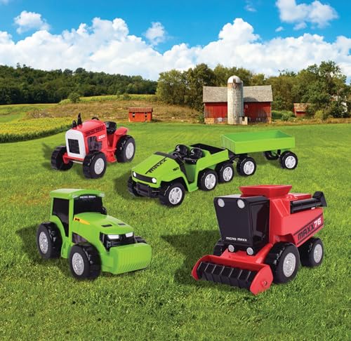 image for Maxx Action Farm Construction 5pk Toy Truck Set, Includes Wagon, 6x6, 