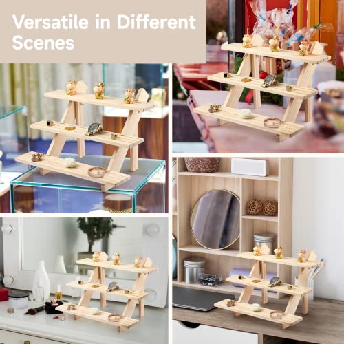 3-Tier Wood Jewelry Display Stand, Retail Jewelry Card Display Rack, Wooden Jewelry Tower For Necklaces, Earrings, Bracelets, Rings, Business And Home Use #TOP6