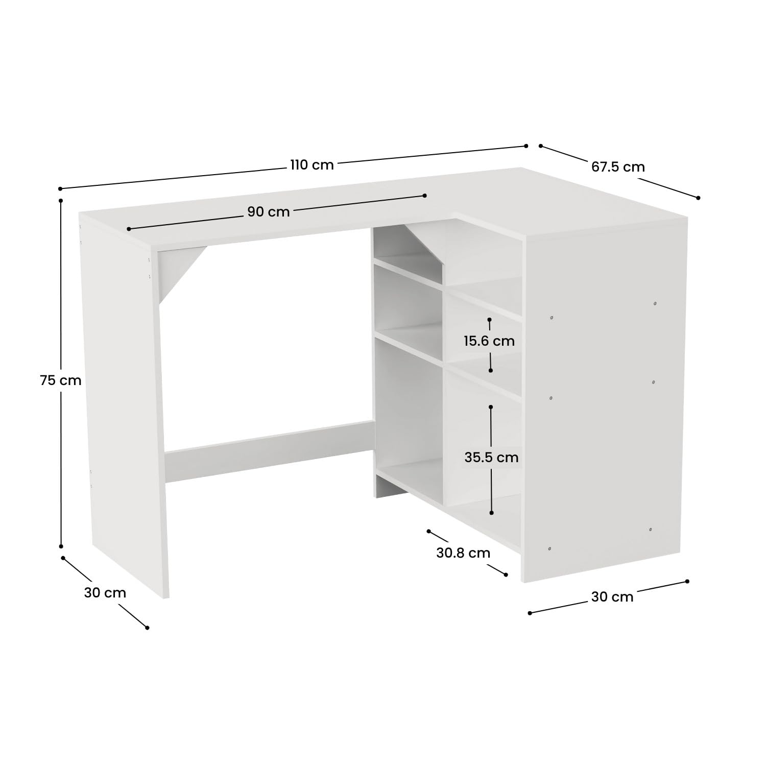 Escritorio Esquinero Reversible SpaceQub 110x67.5x75cm 7house