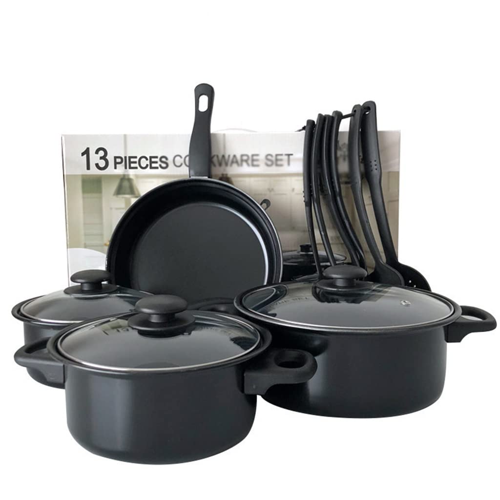 Batterie de Cuisine 13 pièces Passe au Lave-Vaisselle Ensemble de Cuisine en Aluminium Poêle à Frire Ustensiles de Cuisine en Nylon