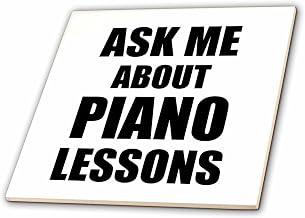 3dRose Ask me About Piano Lessons self-Promotion Promotional advertise Advertising Music Teacher Marketing 6 Inch Ceramic Tile